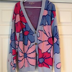 Vibrant Floral Button-Up Cardigan